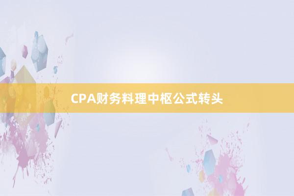 CPA财务料理中枢公式转头