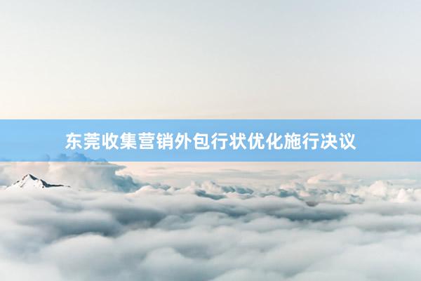 东莞收集营销外包行状优化施行决议